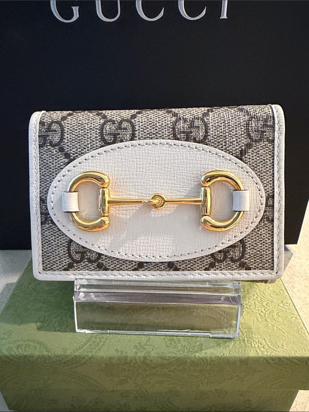 GUCCI | ✨LIKE NEW✨ Horsebit 1955 Card Case Wallet in GG Supreme Canvas